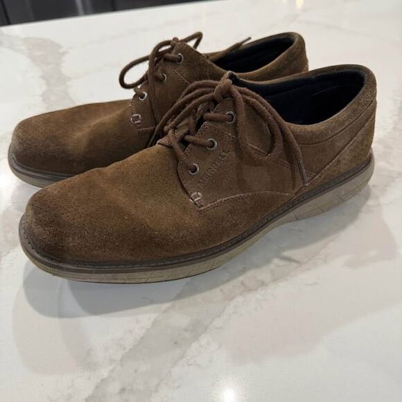 Merrell World Vue Suede Lace Up Leather Comfort Shoe Mens Size 12 Brown Gorpcore - Picture 2 of 8